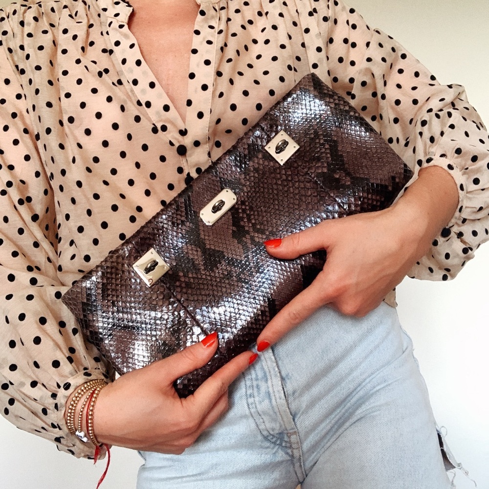 Vbh Genuine Python Pm Clutch - image 3